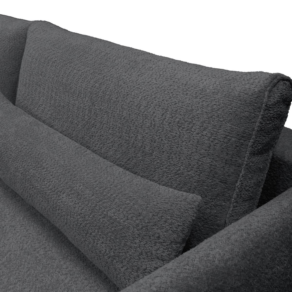 Ecksofa Abriamo Dunkelgrau 273x204 Cm - Dunkelgrau/Creme, Design, Textil (273/204cm) - MID.YOU
