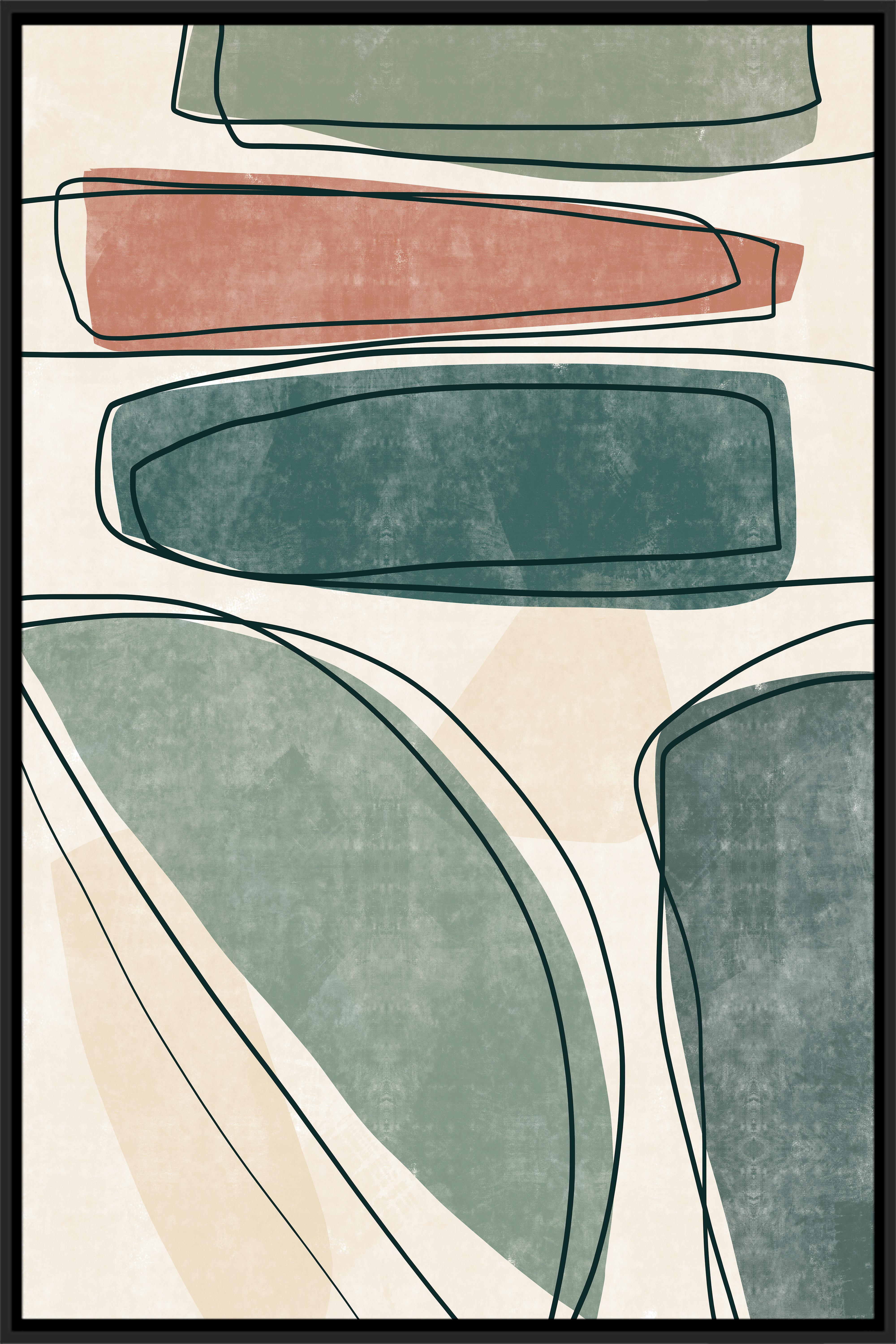 Obraz na plátně 60/90 cm - černá/zelená, Moderní, kompozitní dřevo/textil (60/90cm) - Mömax