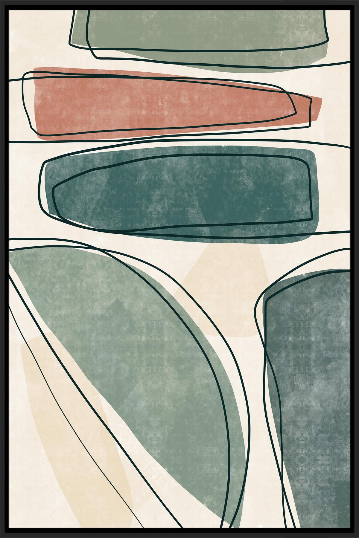 Obraz na plátně 60/90 cm - černá/zelená, Moderní, kompozitní dřevo/textil (60/90cm) - Mömax