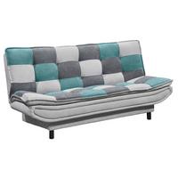 Schlafsofa Mit Bettkasten Patch, Mischgewebe - Türkis/Dunkelgrau, Basics, Holzwerkstoff/Textil (188/90/89cm) - MID.YOU