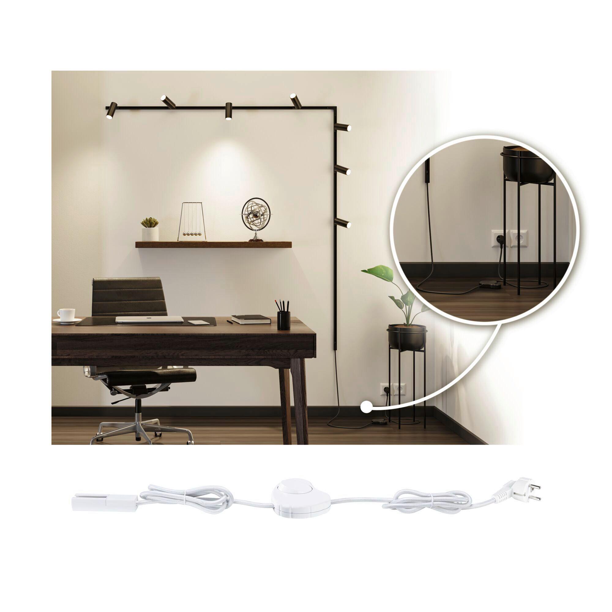 Schinensystem-Einspeiser 95660 Urail Einsp./Schalter - Schwarz, Basics, Kunststoff (200/1,8/1,8cm) - Paulmann