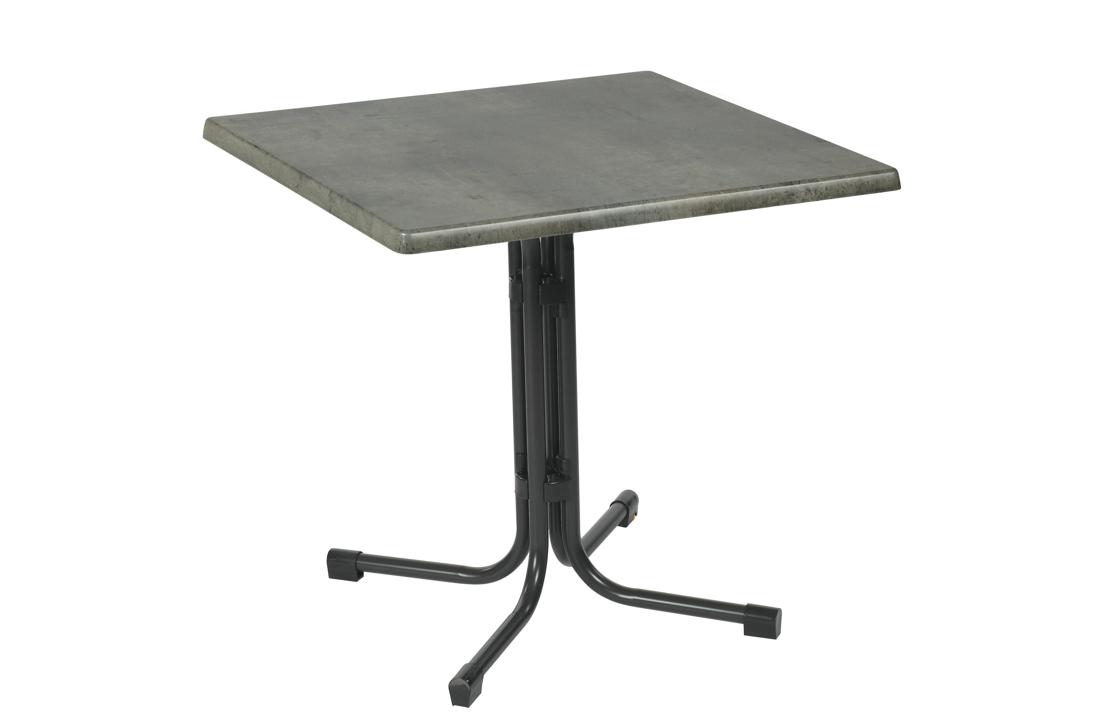 Gartentisch Klappbar Acamp Metall/Holzwerkstoff L: 80 cm - Anthrazit/Grau, Basics, Holzwerkstoff/Metall (80/80/72cm) - Gardenson