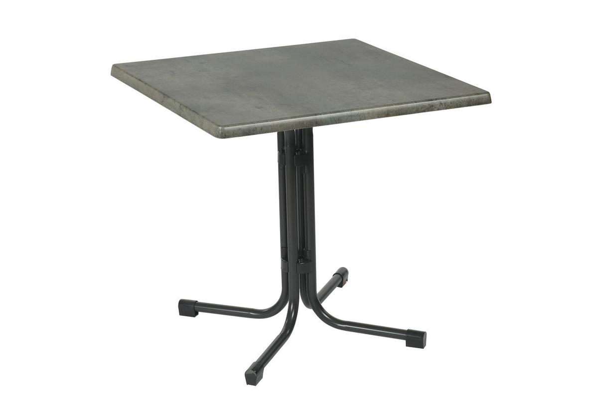 Gartentisch Klappbar Acamp Metall/holzwerkstoff L: 80 Cm - Anthrazit/Grau, Basics, Holzwerkstoff/Metall (80/80/72cm) - Gardenson