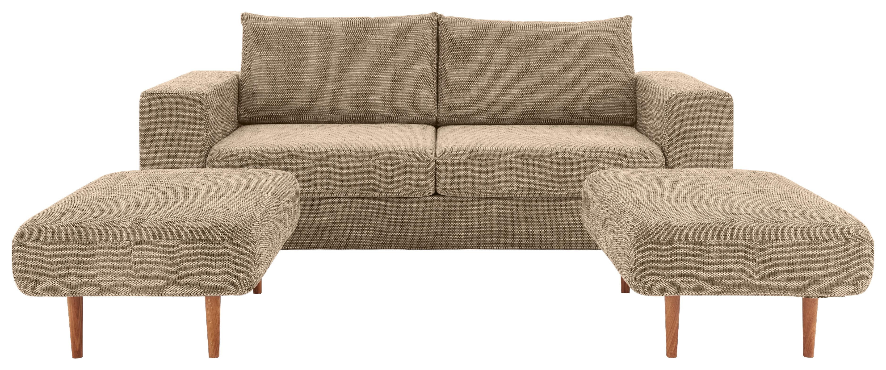 Viersitzer-Sofa Looks V-1 - Eichefarben/Beige, Design, Textil (252/96/107cm) - LOOKS by W.Joop