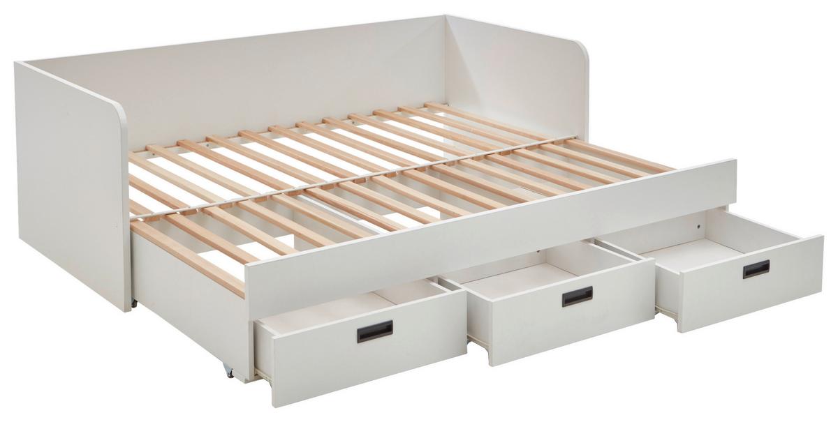 VÝSUVNÁ POSTEL BIANCA - bílá, Konvenční, dřevo/kompozitní dřevo (90-180/200cm)