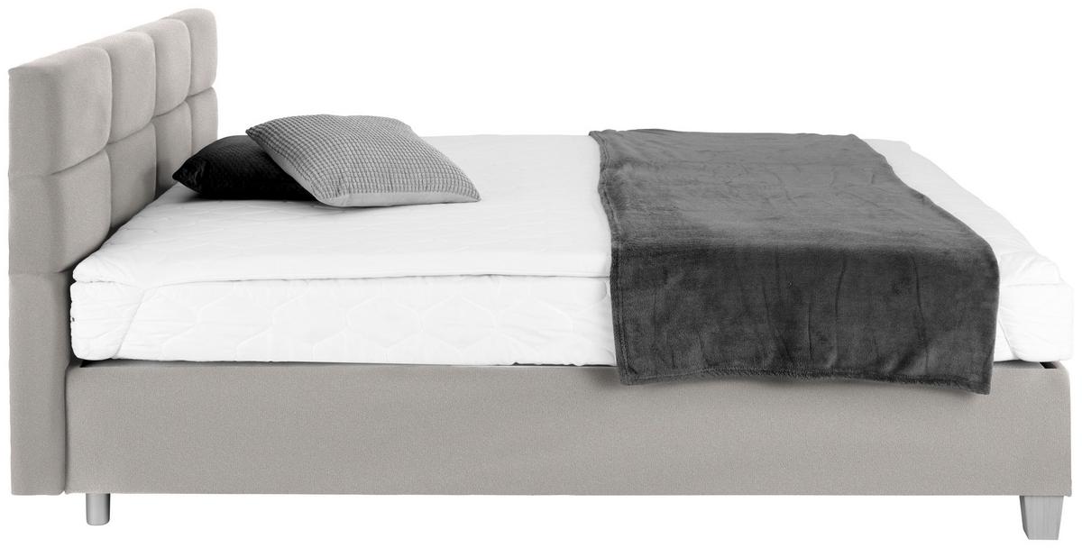 Polsterbett mit Bettkasten 140x200 Bellagio Creme - Buchefarben/Creme, KONVENTIONELL, Holz/Textil (140/200cm)