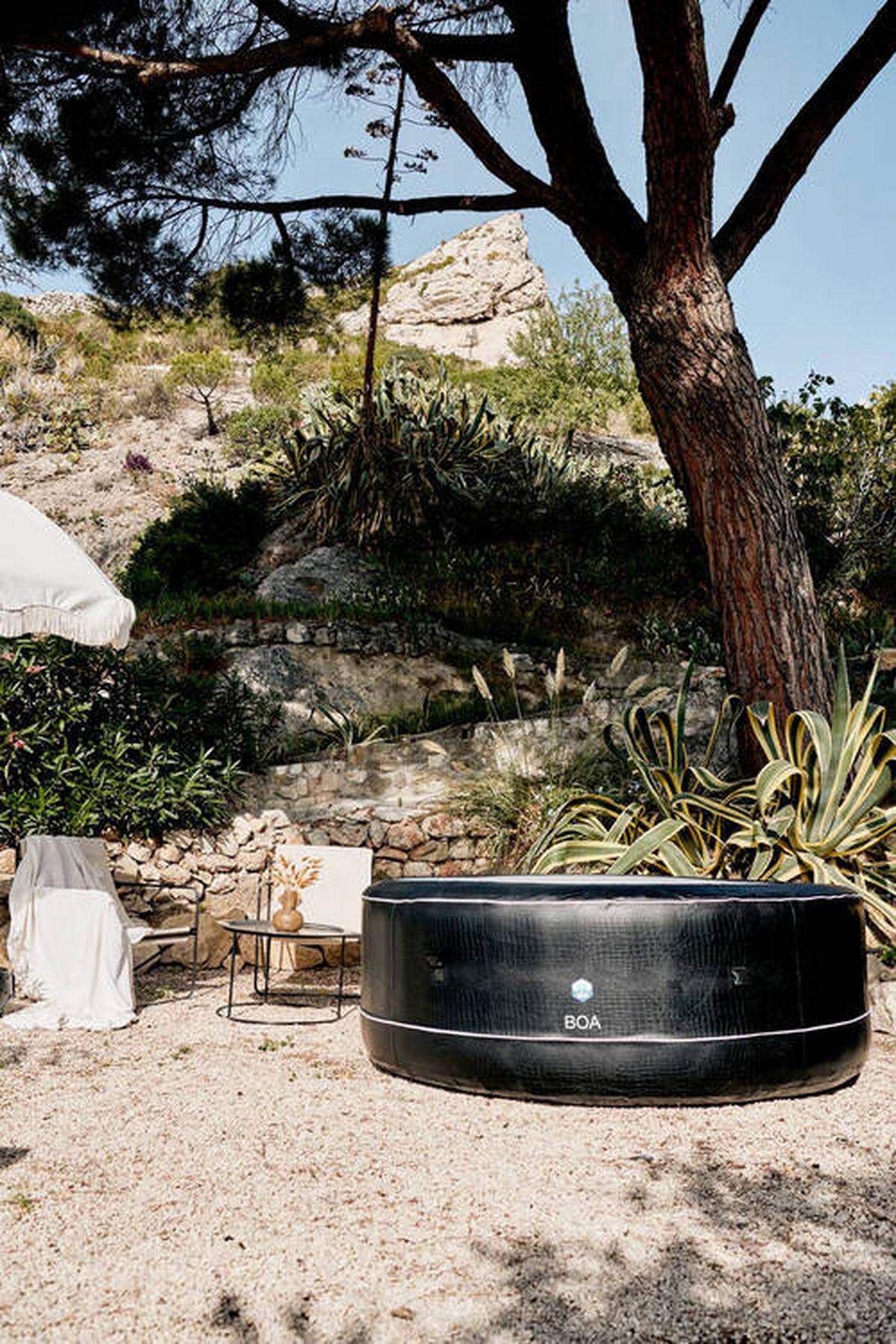 Whirlpool Aufblasbar Netspa Boa Ø 195 X H 70 cm - Schwarz/Grau, Basics, Kunststoff/Metall (195/70cm)