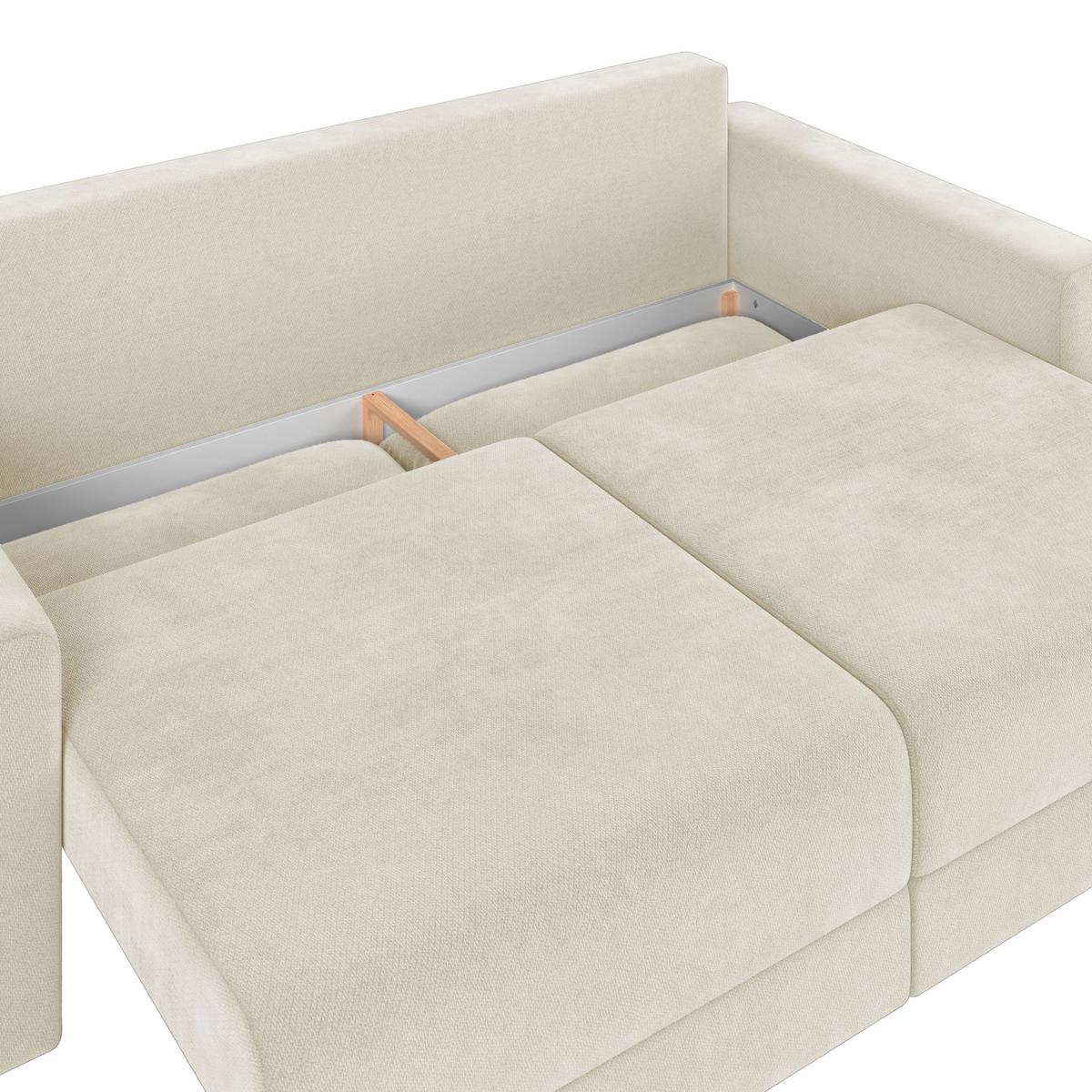 Megasofa Mega Chenille beige, B: 255cm - Beige/Schwarz, Trend, Textil (255/94/126cm) - Luca Bessoni