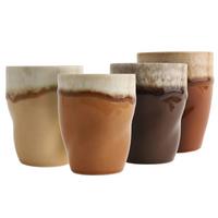Kaffeebecherset, 4tlg. Steinzeug, creme - Schlammfarben/Creme, Basics, Keramik (11/8cm) - Creatable