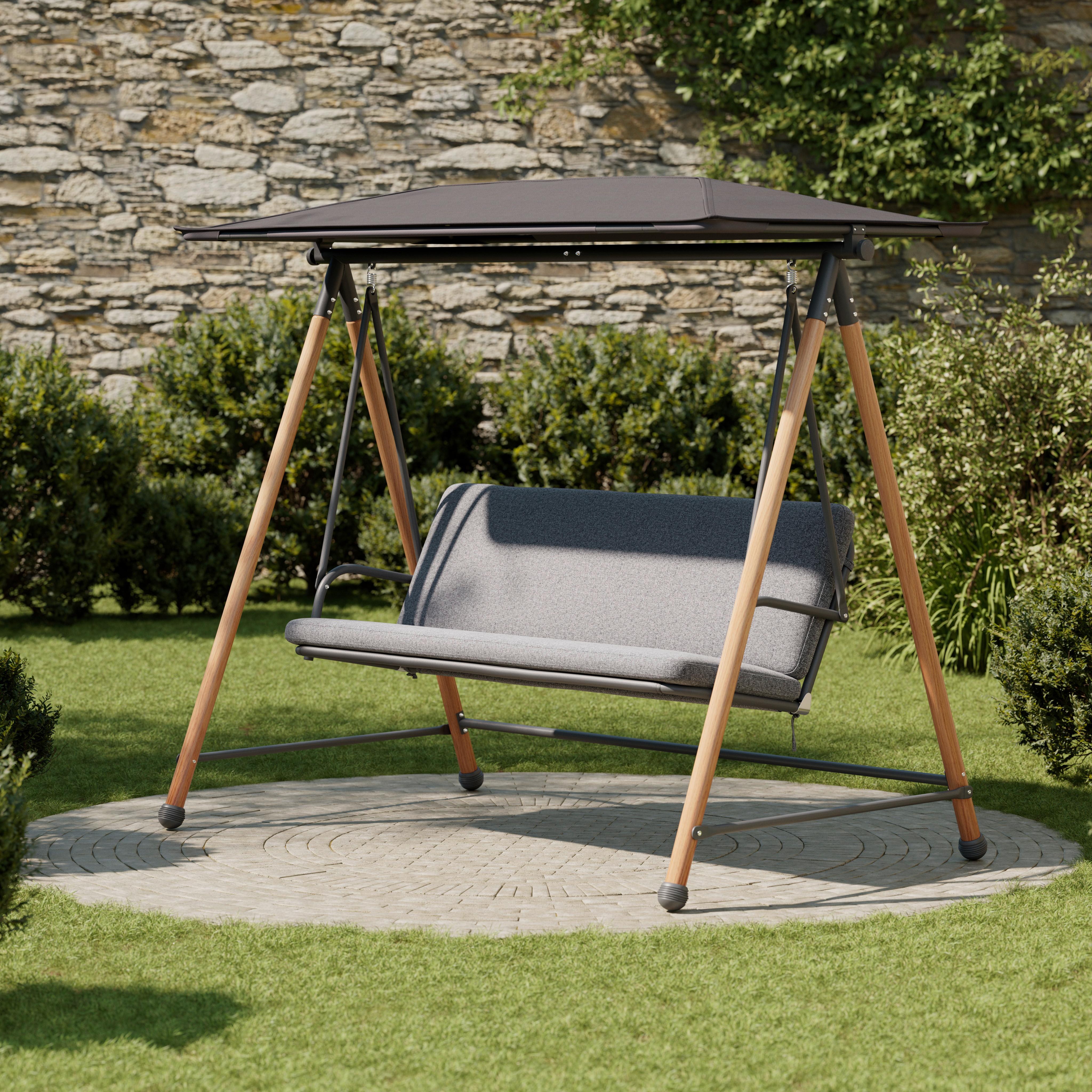 HOLLYWOODSKA HOJDAČKA BUDAPEST - čierna/antracitová, Modern, kov/textil (215/182/120cm) - Mömax