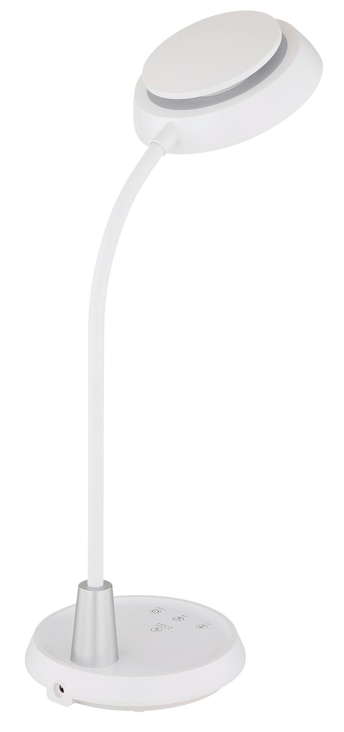 LED-Tischleuchte Memory-Funktion - Silberfarben/Weiß, Design, Kunststoff (30,6/17,2/44,8cm) - Globo