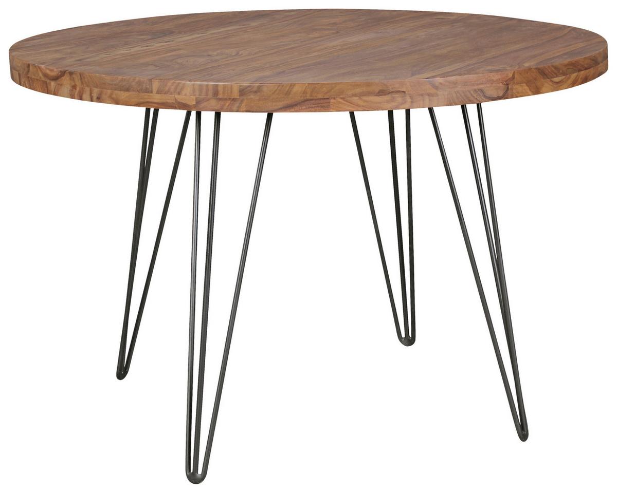 Esstisch Wl5.201 - Sheeshamfarben/Schwarz, Design, Holz/Metall (120/78cm) - MID.YOU