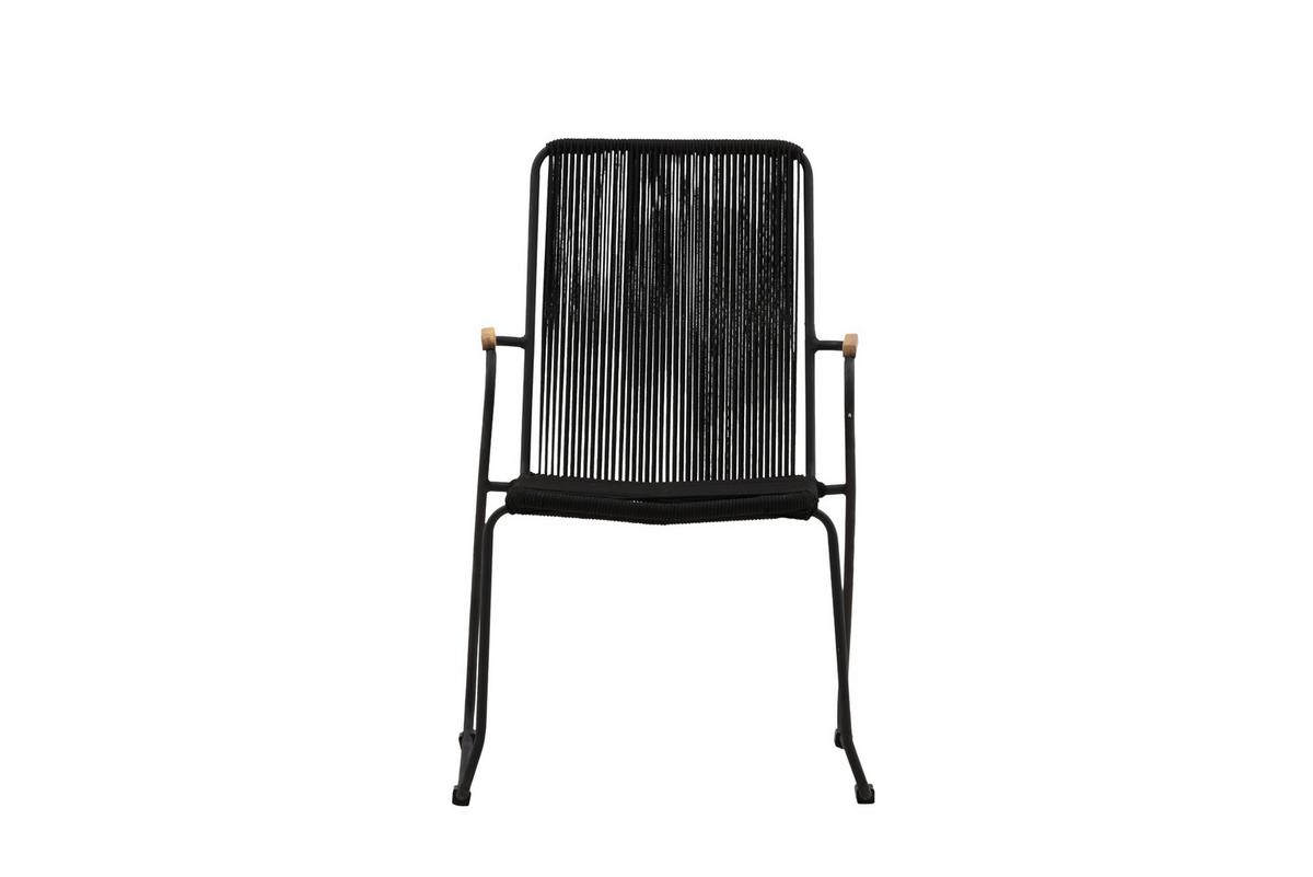 Gartensessel Bois Aluminium - Schwarz, KONVENTIONELL, Metall (55/82/51cm) - Gardenson
