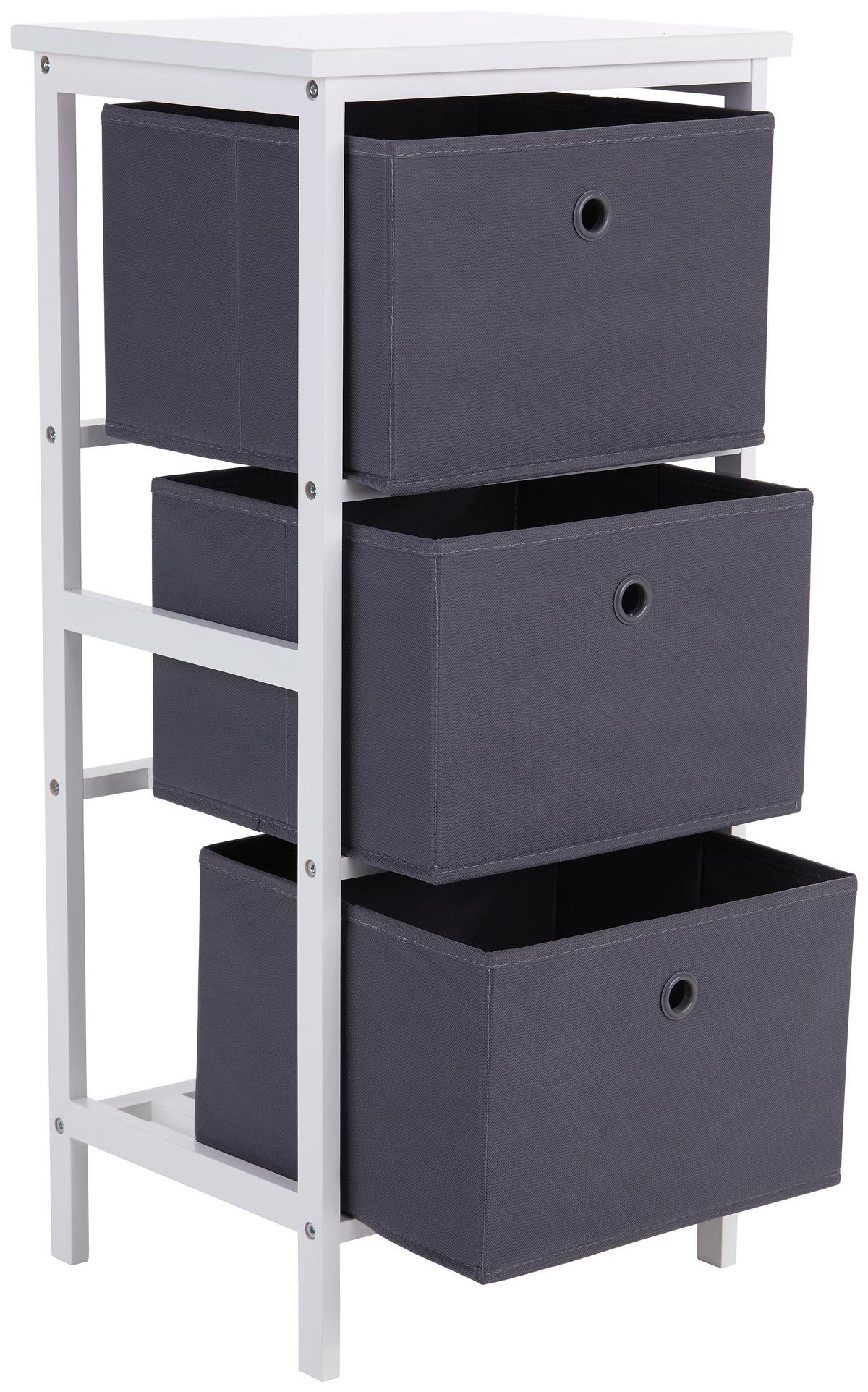 Regal Oliver 37cm Weiß/Grau - Weiß/Grau, MODERN, Holz/Holzwerkstoff (37/80/30cm)