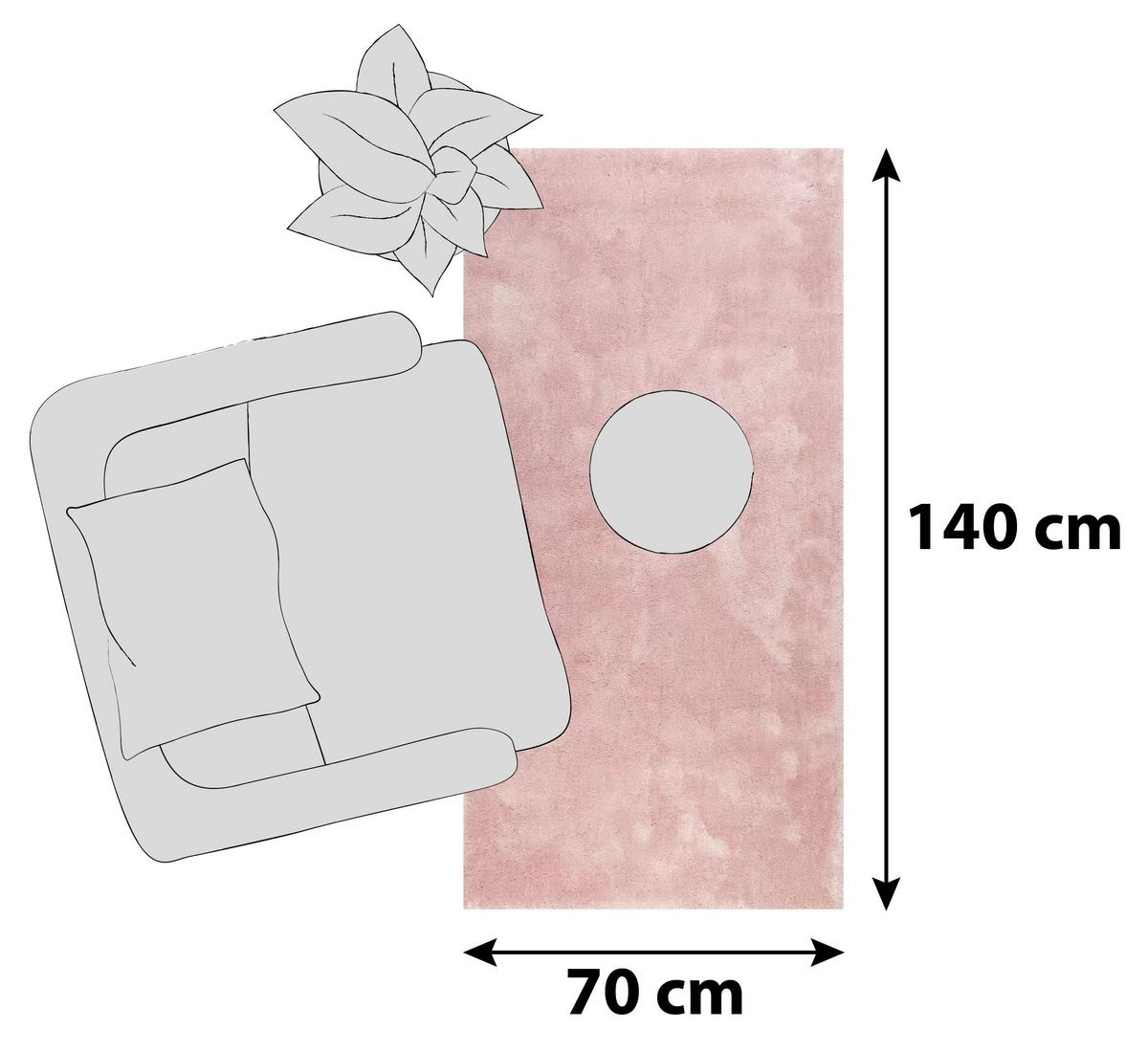 Hochflorteppich Relaxx Rosa 70x140 Cm - Rosa, Basics, Textil (70/140cm) - Esprit