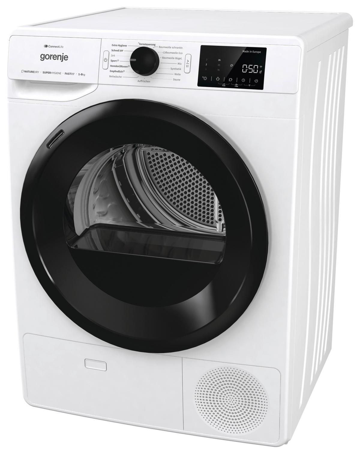 Wärmepumpentrockner Dpne82/gn - Weiß, MODERN, Glas/Kunststoff (60/85/62,5cm) - Gorenje