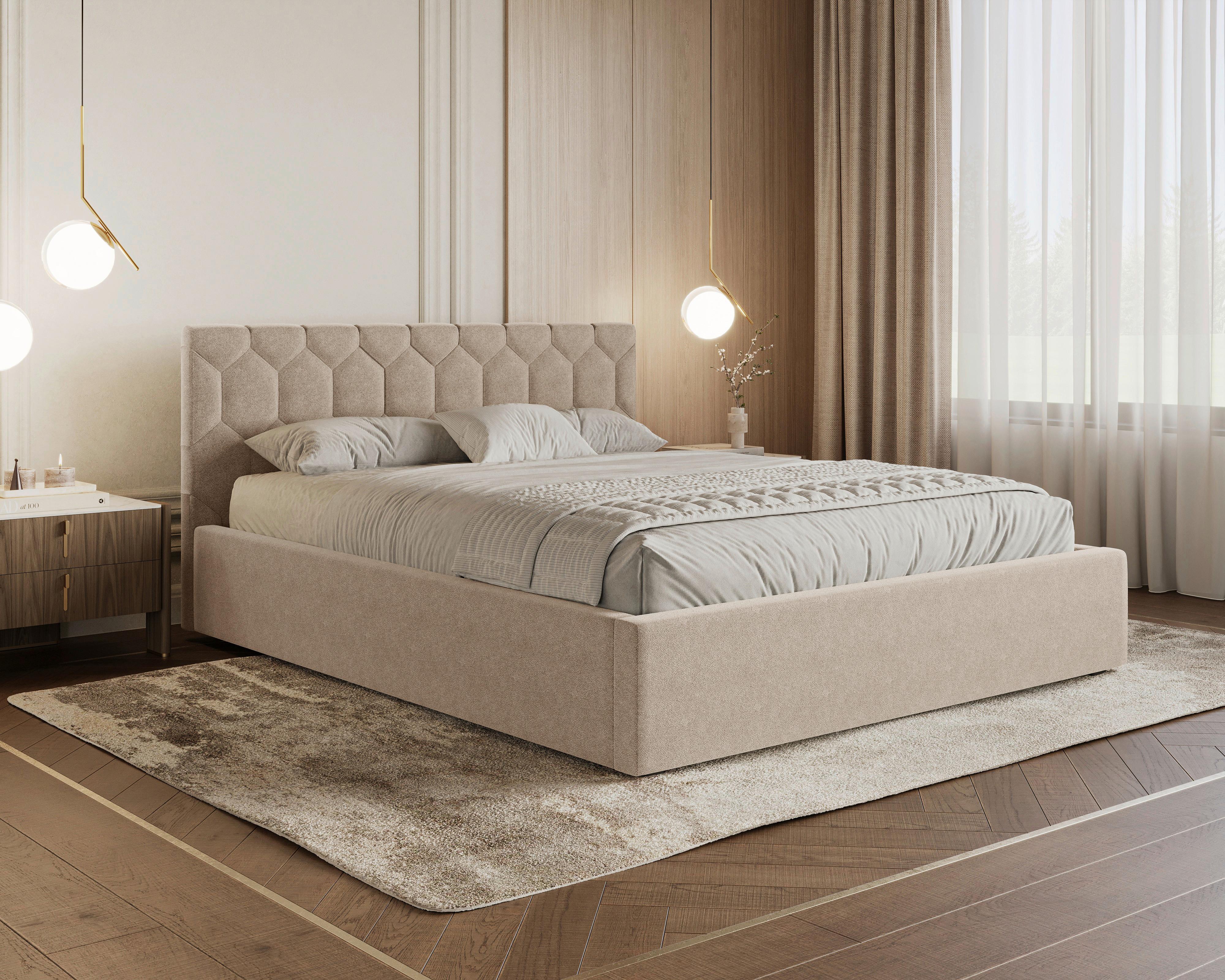 POLSTERBETT Veronice Beigebraun 160x200cm - Beigebraun/Braun, MODERN, Holz (160/200cm) - MID.YOU