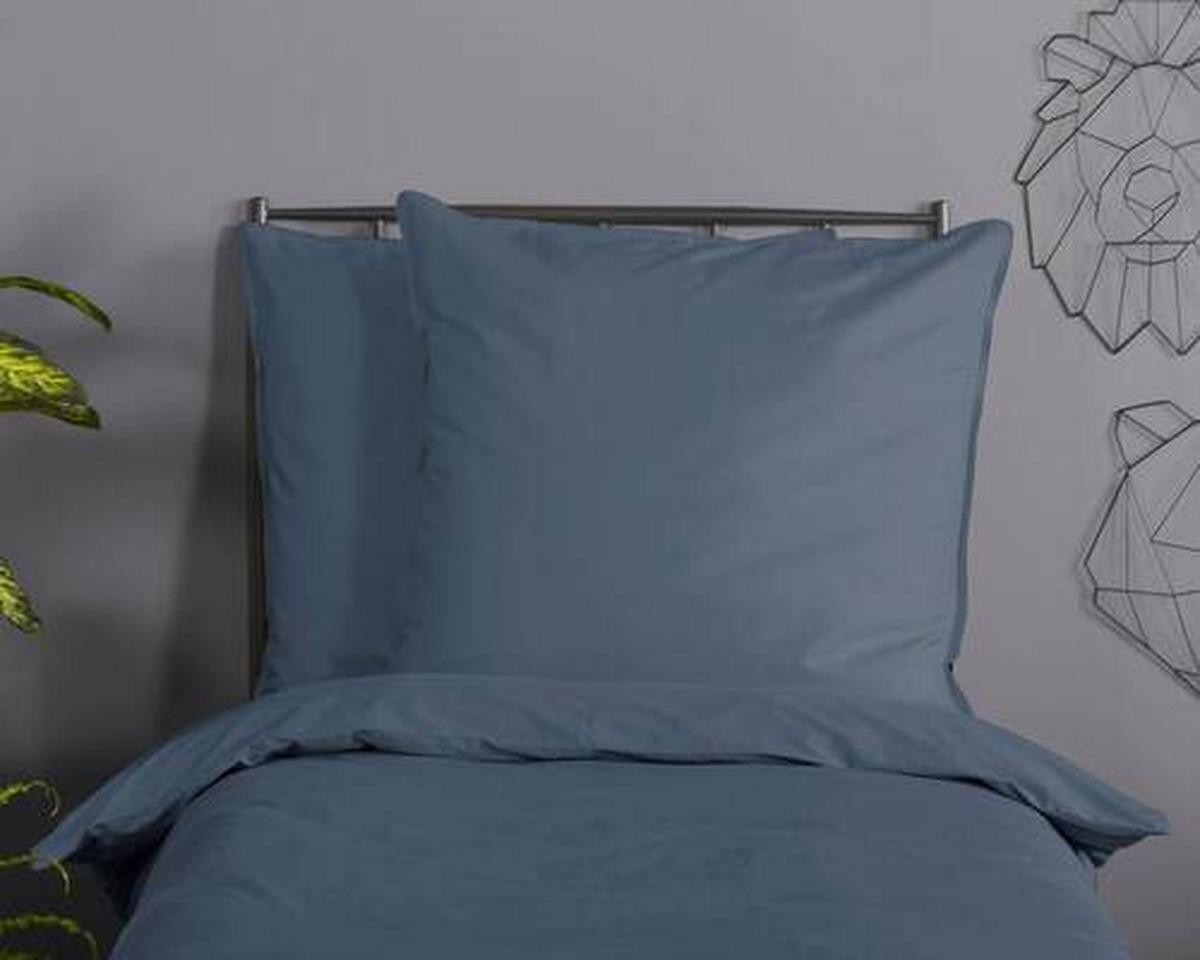 Bettwäsche Uni Blau Dunkelblau 135x200 cm - Dunkelblau, Basics, Textil (135/200cm)