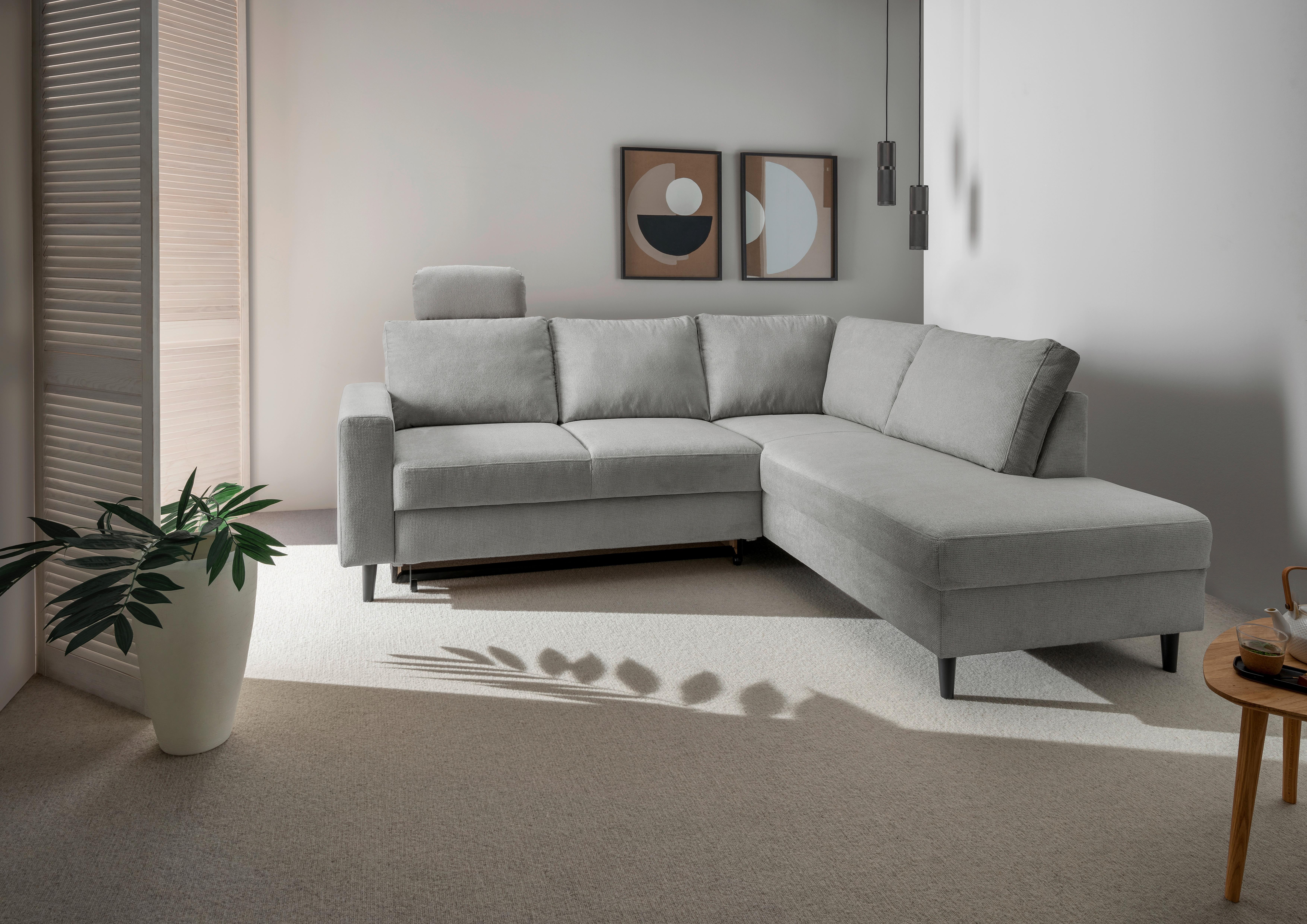 Eckschlafsofa Passione, Grau S: 242x200 Cm - Schwarz/Grau, MODERN, Textil (242/200cm) - Livetastic