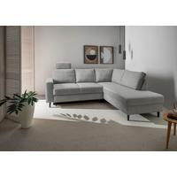 Eckschlafsofa Passione, Grau S: 242x200 Cm - Schwarz/Grau, MODERN, Textil (242/200cm) - Livetastic