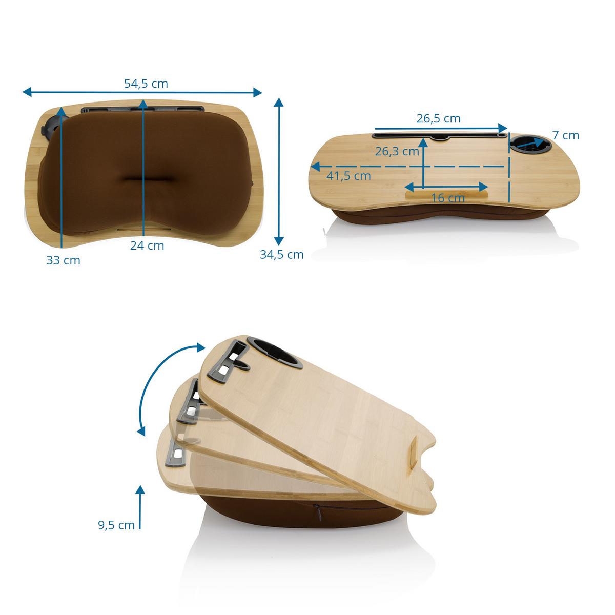 Laptopunterlage Comfilap I Echtholz Braun - Braun, Basics, Holz/Textil (54/9,5/34,5cm) - MID.YOU