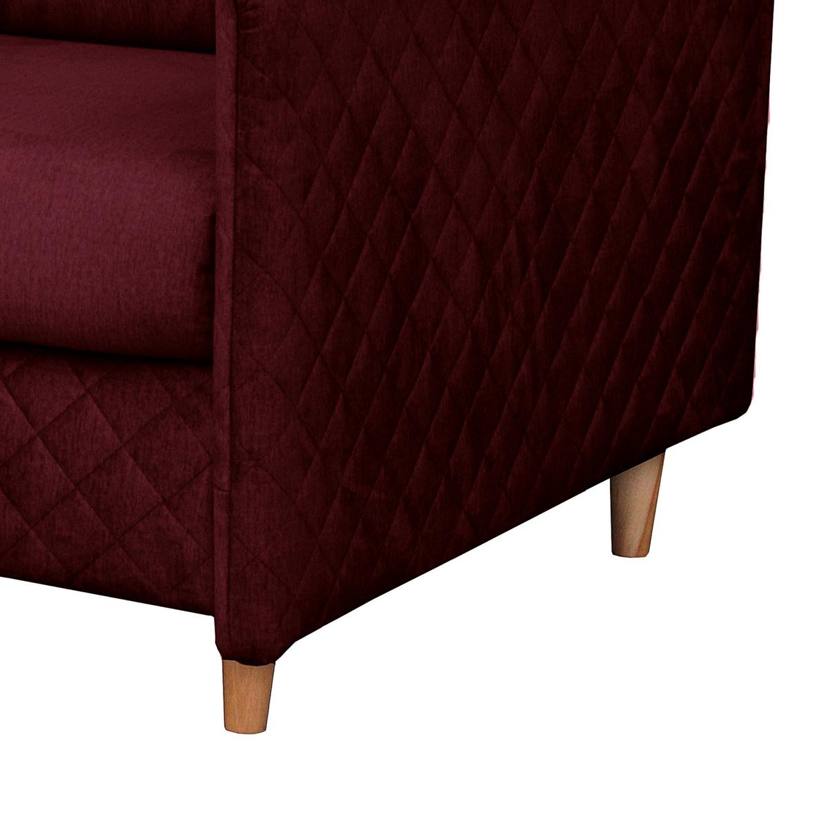 Schlafsofa Sana Bordeaux B: 175 cm - Bordeaux/Naturfarben, Design, Textil (175/95/103cm) - Livetastic