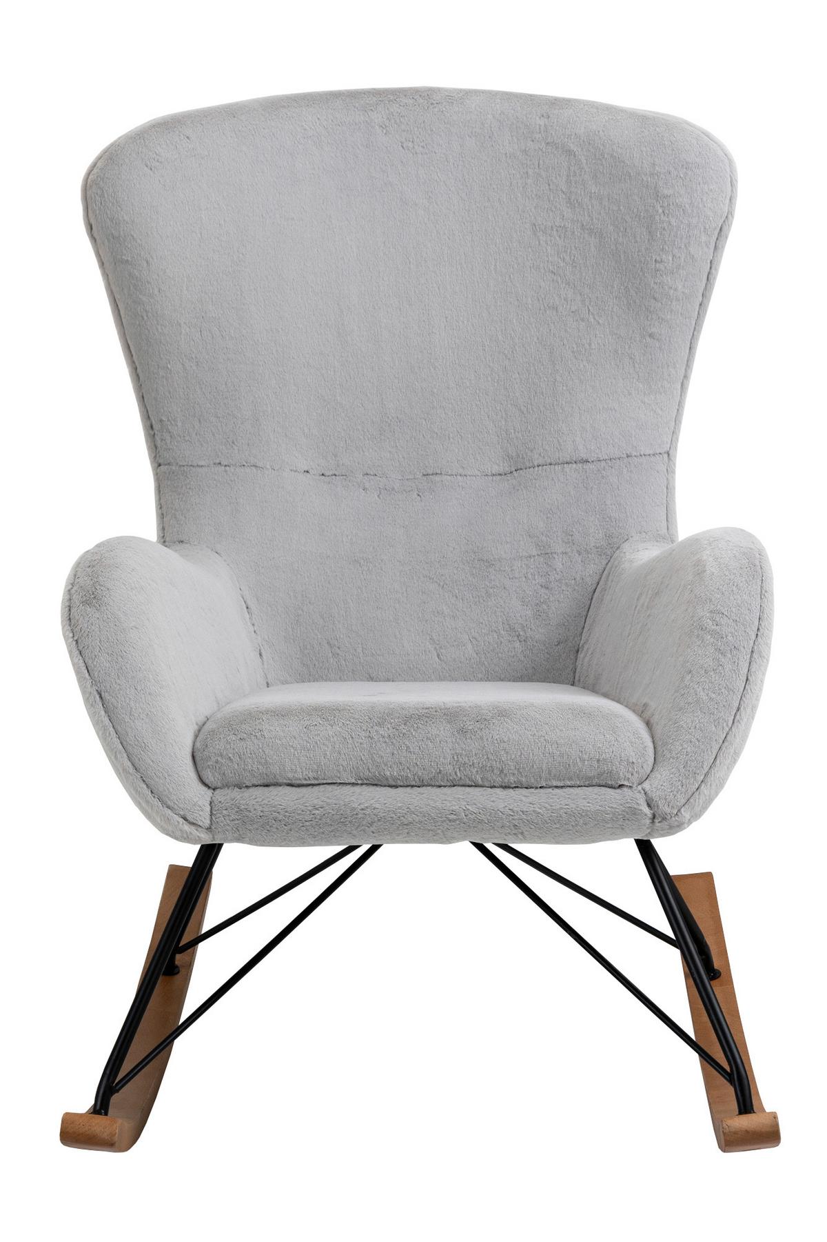 Schaukelstuhl Eiche Dekor, Hellgrau B: 70 Cm - Eichefarben/Hellgrau, MODERN, Textil/Metall (70/102/94cm) - Livetastic