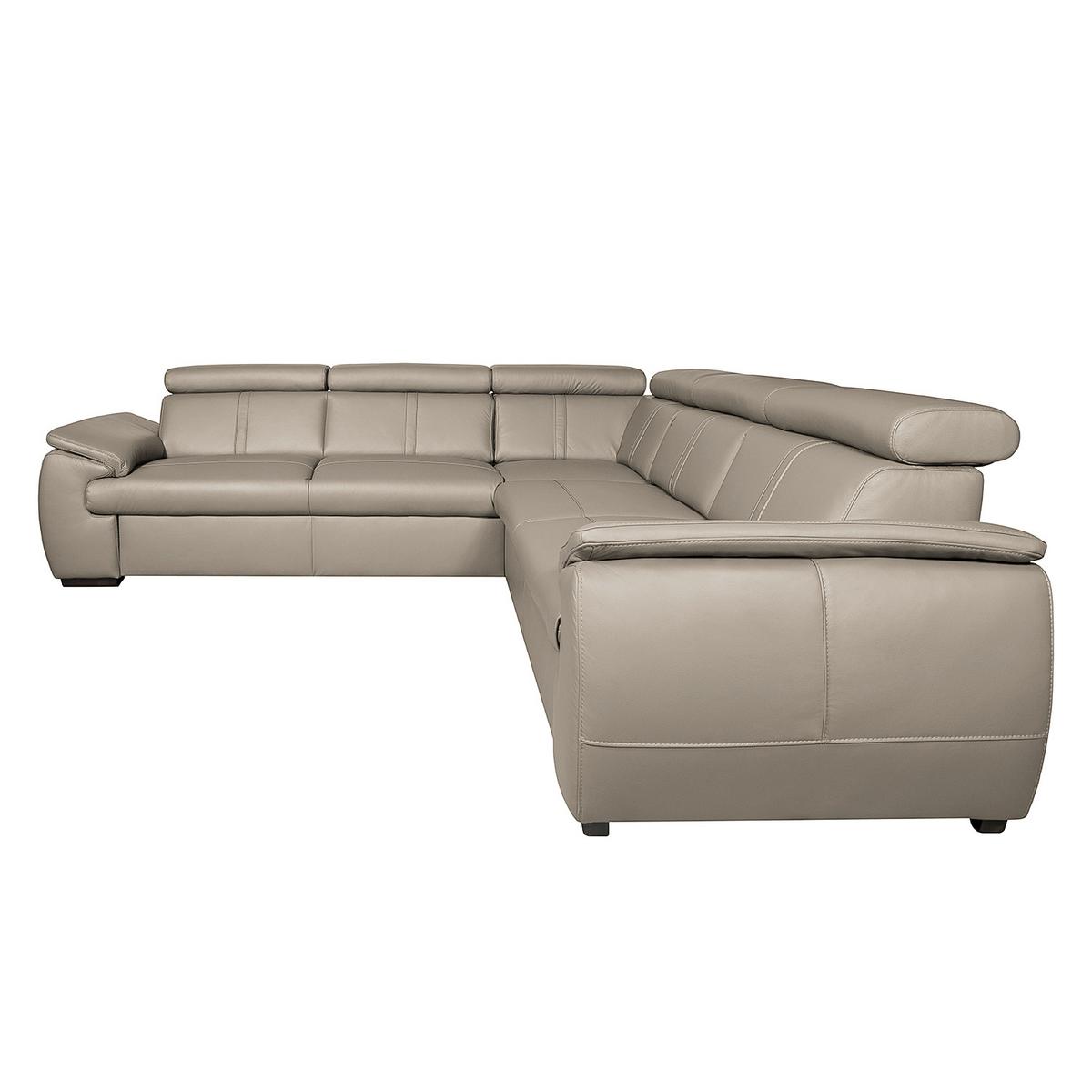 Ecksofa City Hellgrau S: 265x265 Cm - Wengefarben/Hellgrau, Design, Leder (265/265cm) - Livetastic