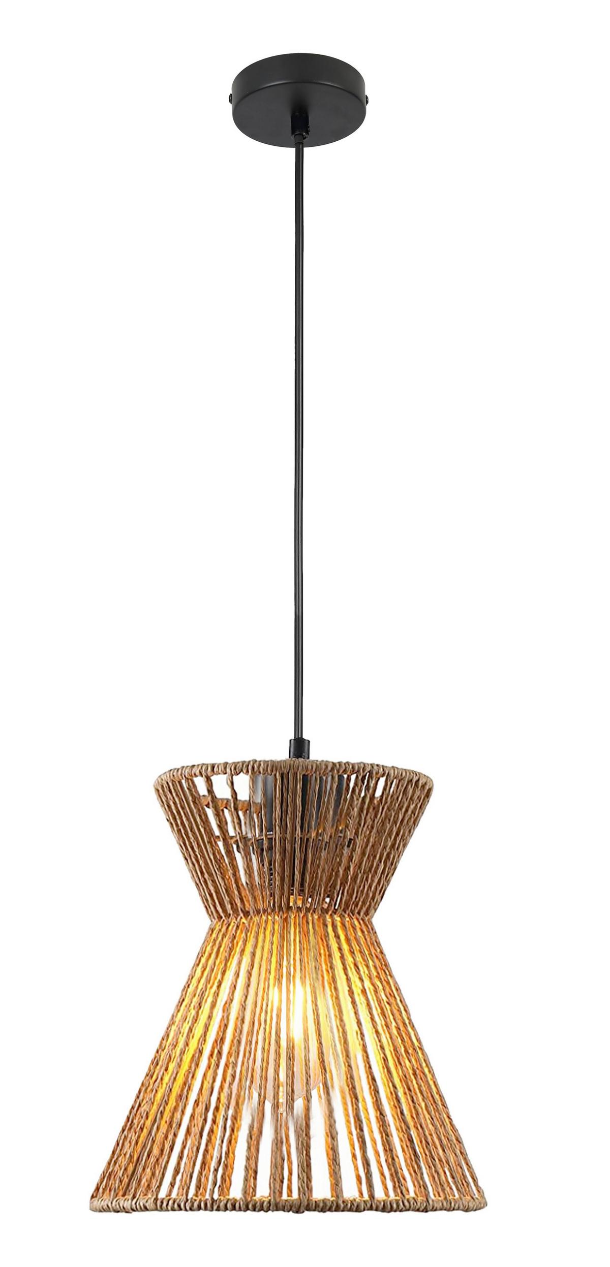 Závěsné svítidlo Naturm - černá/přírodní barvy, Konvenční, kov/papír (30/120cm) - Mömax