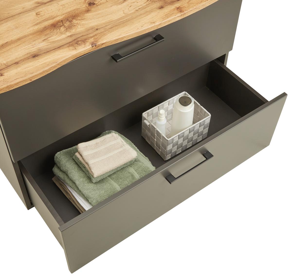 Skříňka pod umyvadlo Timber TIMBER -EXKLUSIV- - Moderní, kov/kompozitní dřevo (90/61/45cm) - Premium Living
