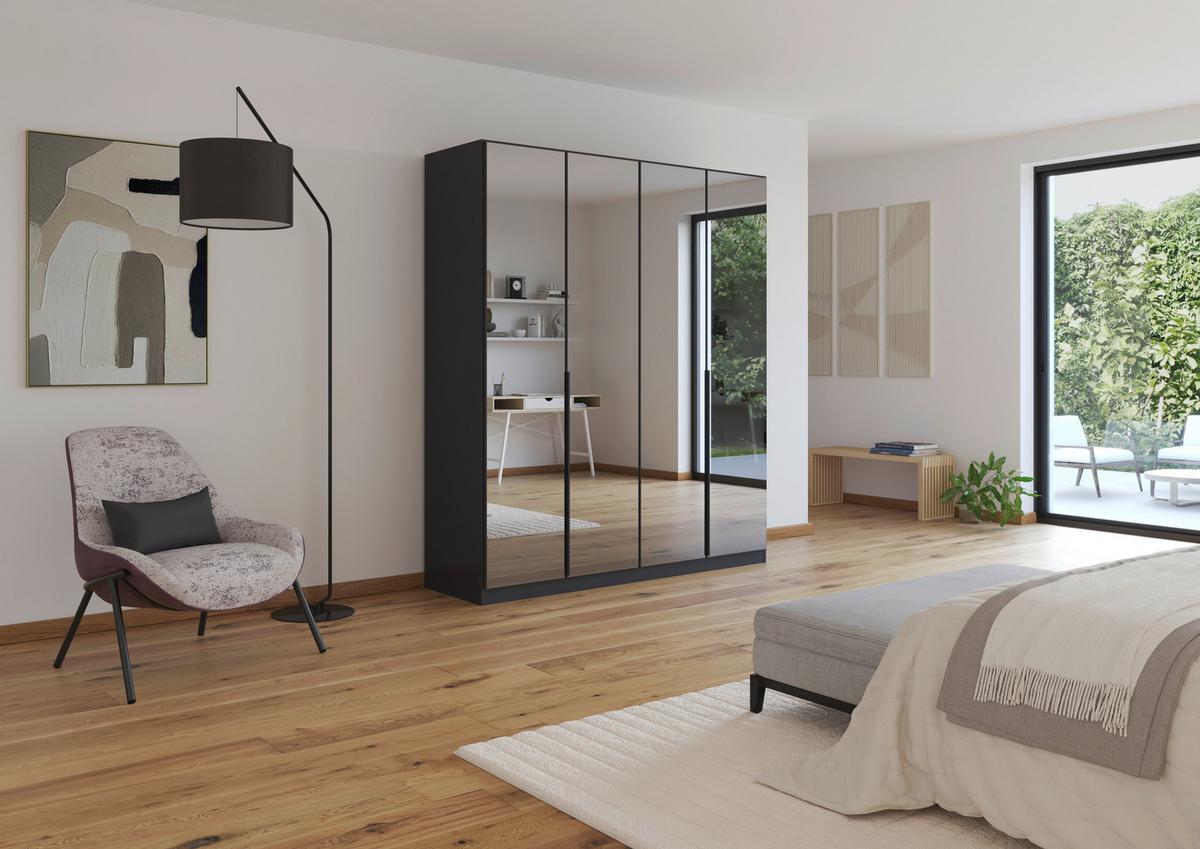 Drehtürenschrank Skyla Grau/Glas B: 181 cm - Grau, MODERN, Holzwerkstoff (181/210/54cm) - Rauch Möbel