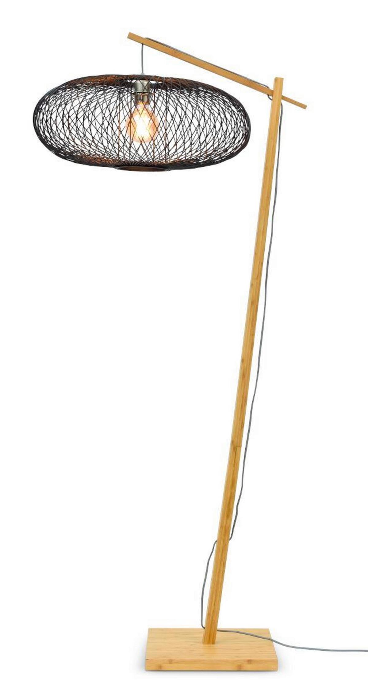 Stehleuchte Cango/f/ad/n/6025/b - Schwarz/Naturfarben, Trend (176/60/80cm) - Good & Mojo