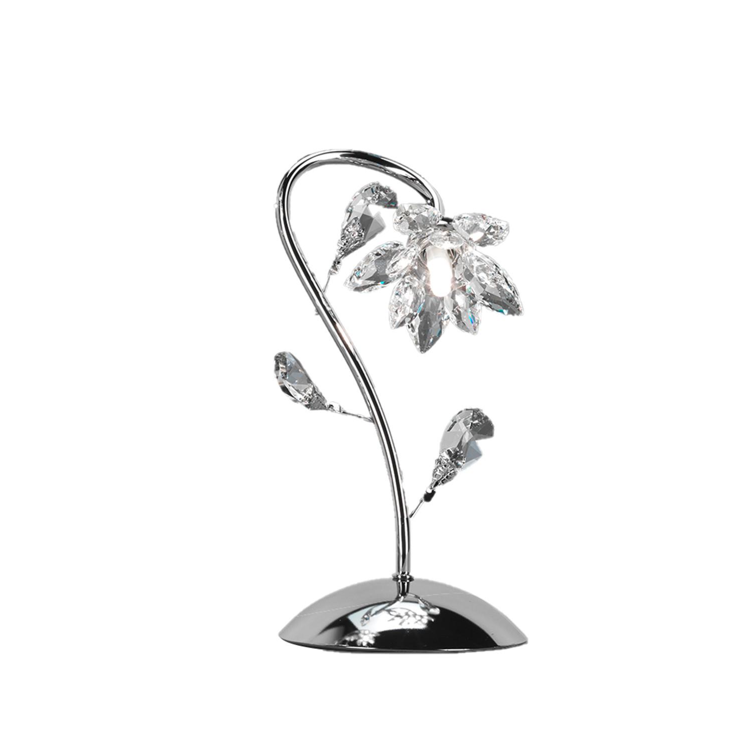 Kristall-Tischleuchte 4773/L - Chromfarben, KONVENTIONELL, Glas/Metall (20/35cm)