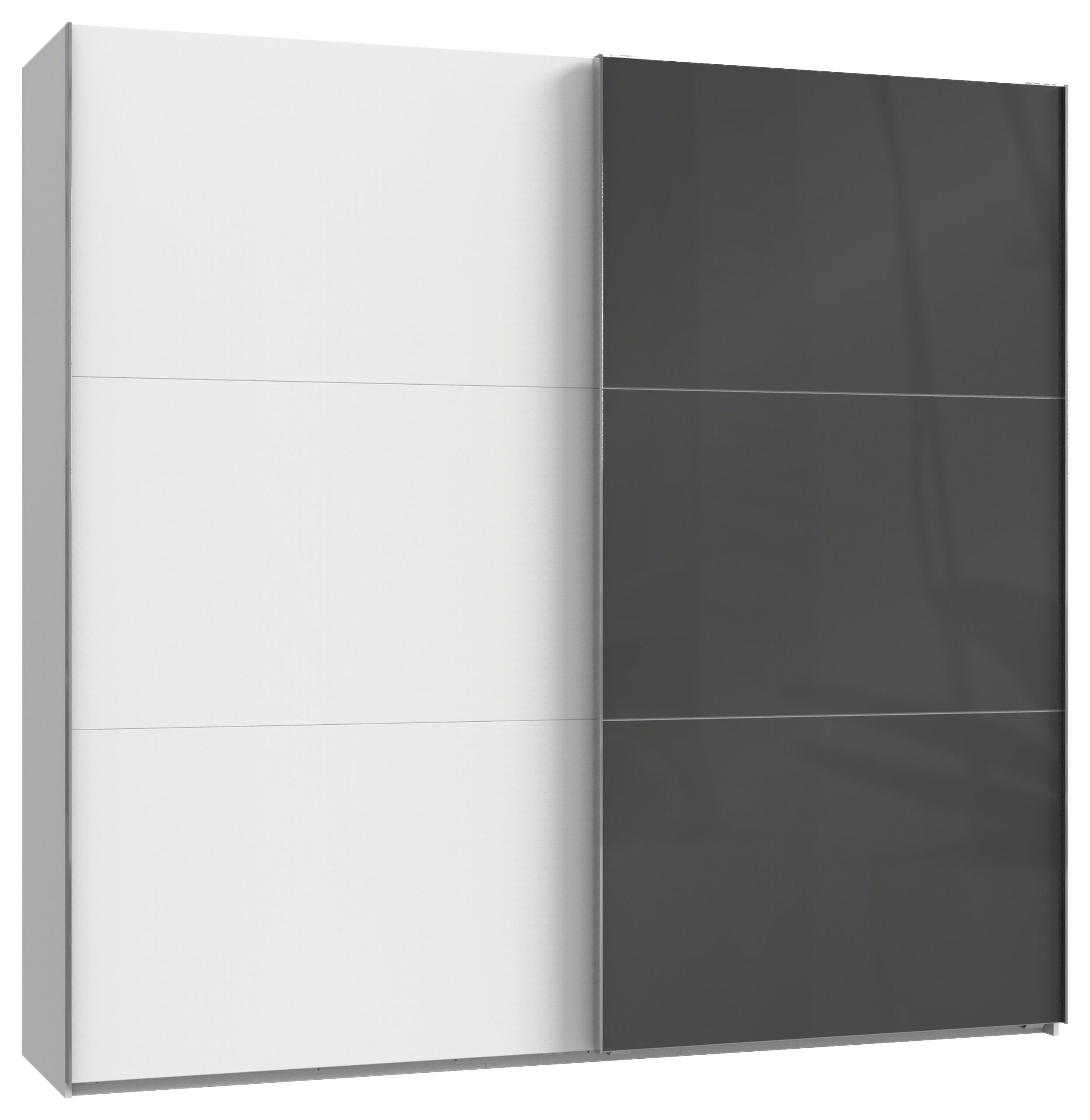 Schwebetürenschrank B: 250 Cm Level 36c Grau/weiß - Weiß/Grau, MODERN, Glas/Holzwerkstoff (250/236/65cm) - MID.YOU