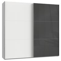 Schwebetürenschrank B: 250 Cm Level 36c Grau/weiß - Weiß/Grau, MODERN, Glas/Holzwerkstoff (250/236/65cm) - MID.YOU