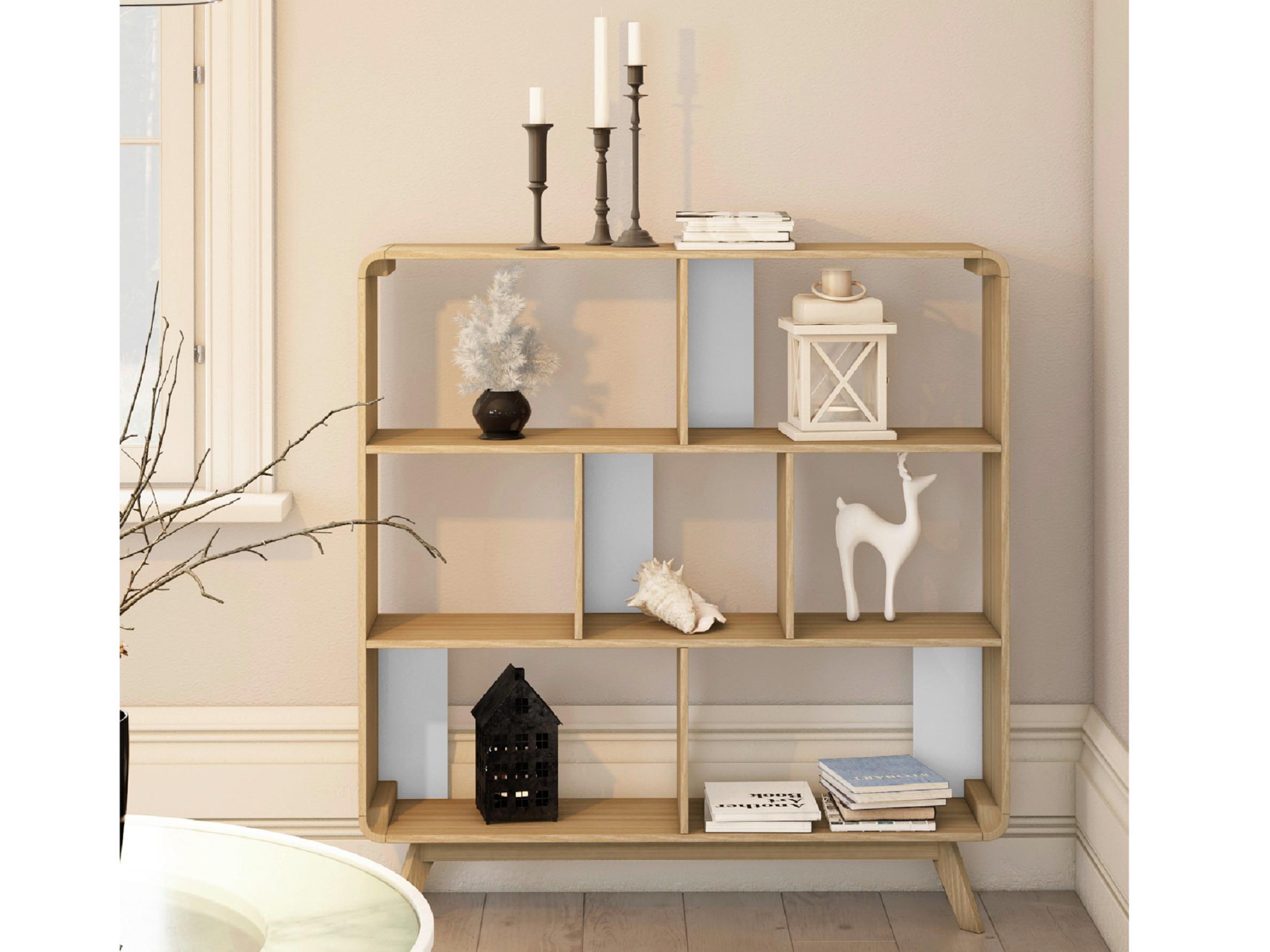 Regal Cassie Eichefarben 122 cm - Eichefarben/Weiß, Design, Holzwerkstoff (122/126/29cm) - MID.YOU