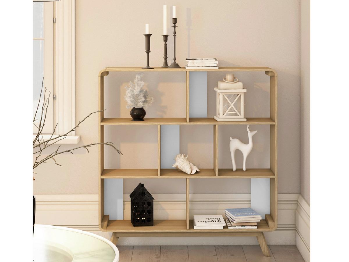 Regal Cassie Eichefarben 122 Cm - Eichefarben/Weiß, Design, Holzwerkstoff (122/126/29cm) - MID.YOU