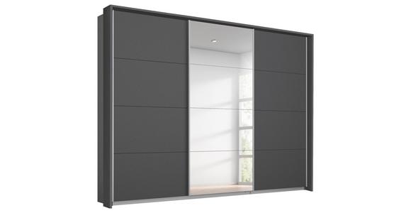 Schwebetürenschrank mit Spiegel B: 271 cm Miami, Grau Metallic - Grau, MODERN, Holzwerkstoff (271/229/62cm) - Luca Bessoni