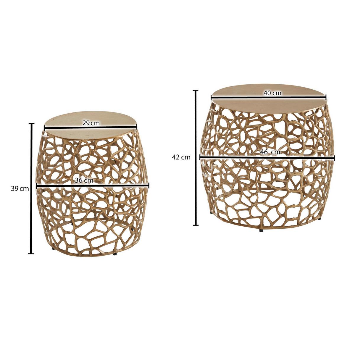 Sada zasouvacích stolků barva zlatá - barvy zlata, Design, kov (46/42cm) - MID.YOU