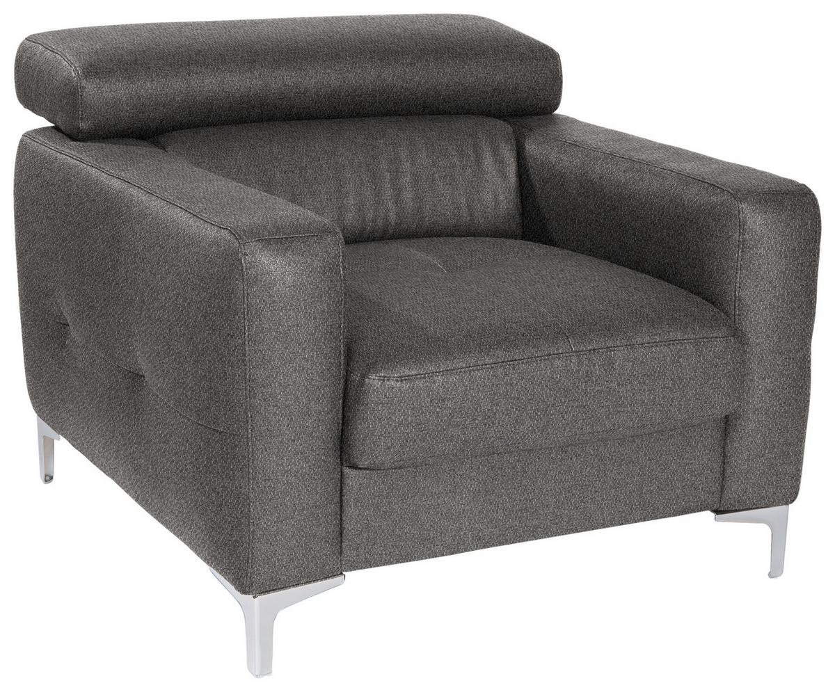 Polstersessel Sammy Braun/grau - Chromfarben/Braun, Design, Textil (99/78-92/106cm) - Livetastic