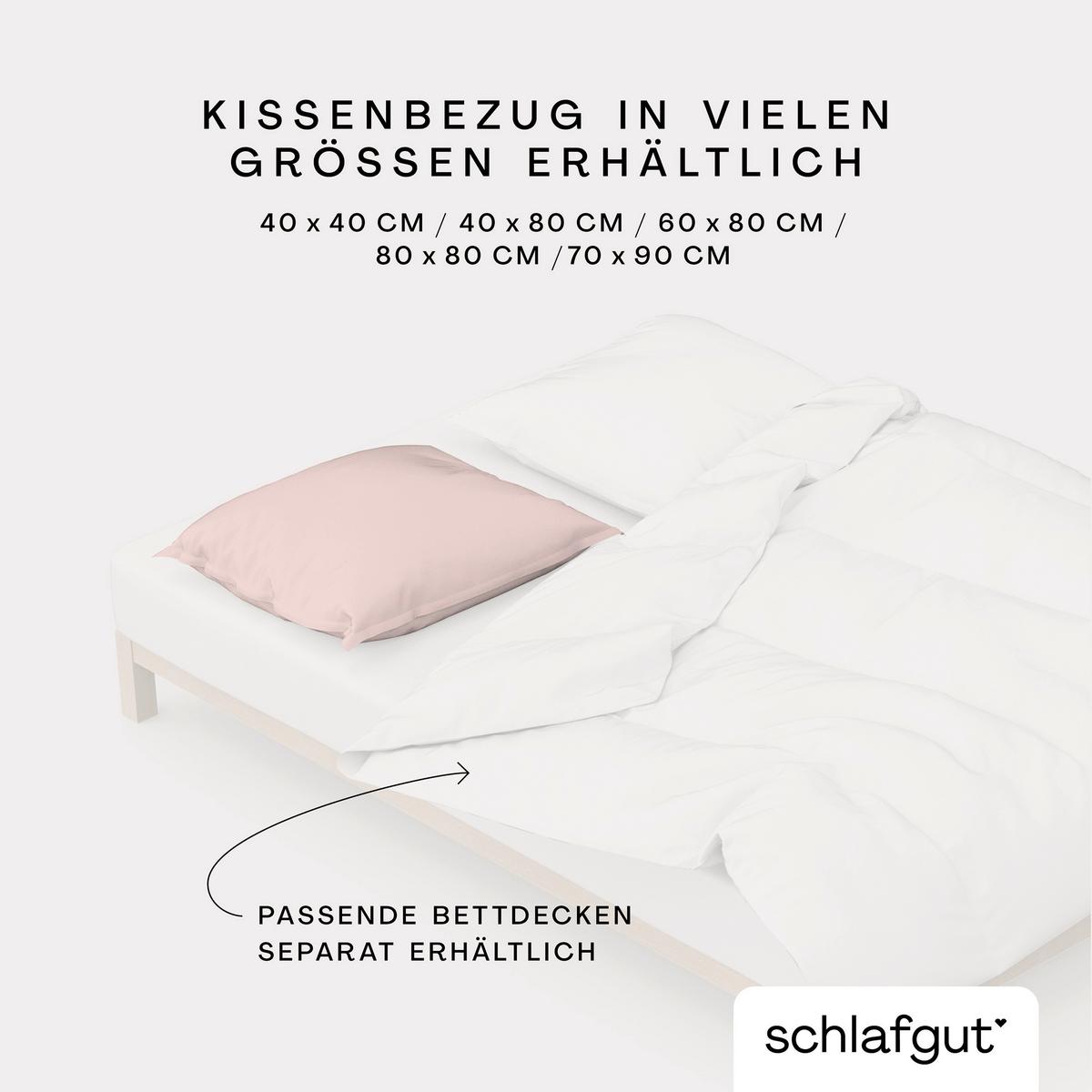 Kopfpolsterbezug Woven Satin - Hellrosa, Basics, Textil (40/80cm) - Schlafgut