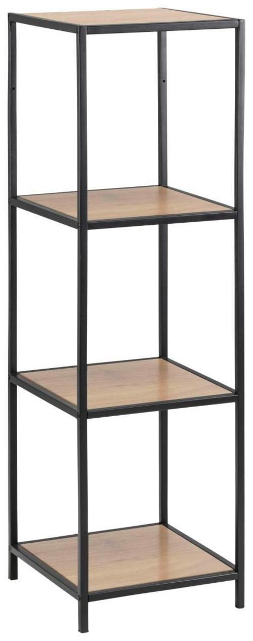 Regal Seaford B 35cm, Schwarz/Eiche Dekor - Eichefarben/Schwarz, Trend, Holzwerkstoff (35,0/119,5/37,0cm) - MID.YOU