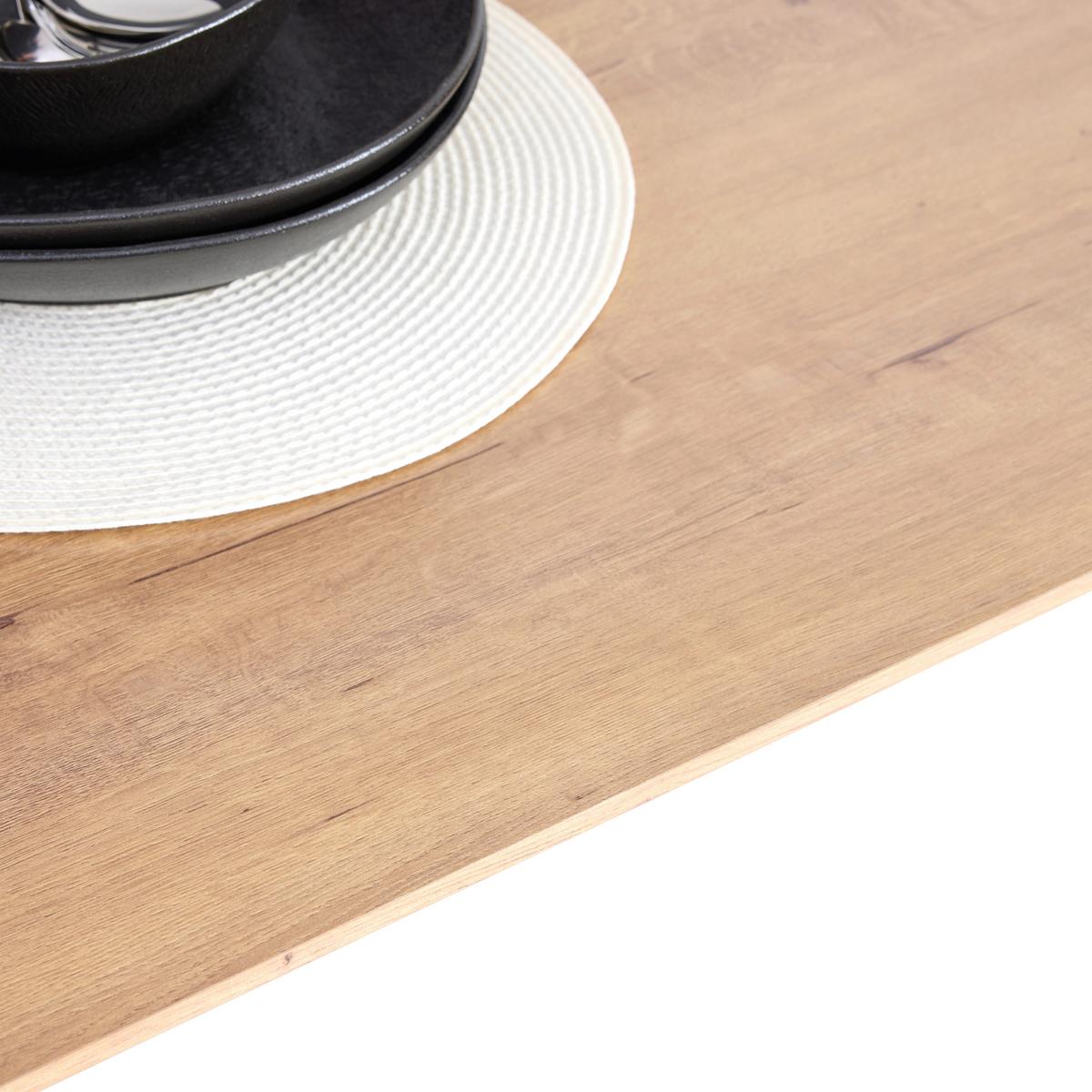 Jedálenský stôl LIDO 180 - čierna/farba duba, Modern, kov/kompozitné drevo (180/76/90cm) - Mömax