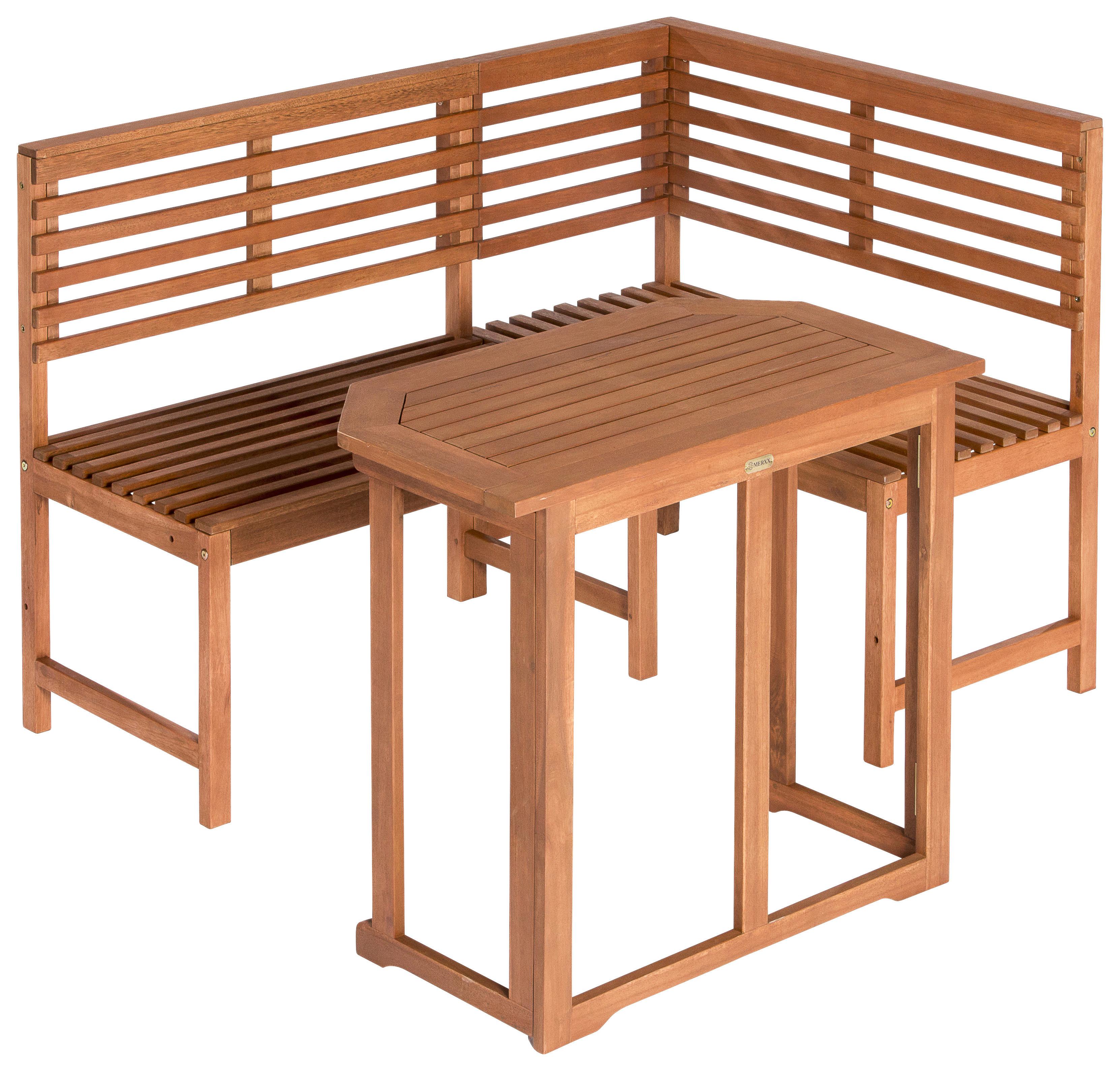 Gartengarnitur 2-Tlg. Echtholz Gartenset - Naturfarben, KONVENTIONELL, Holz - Gardenson