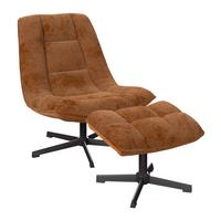 Relaxsessel Sofia Chenille orange, B: 77 cm - Schwarz/Orange, MODERN, Textil/Metall (77/88/94cm)
