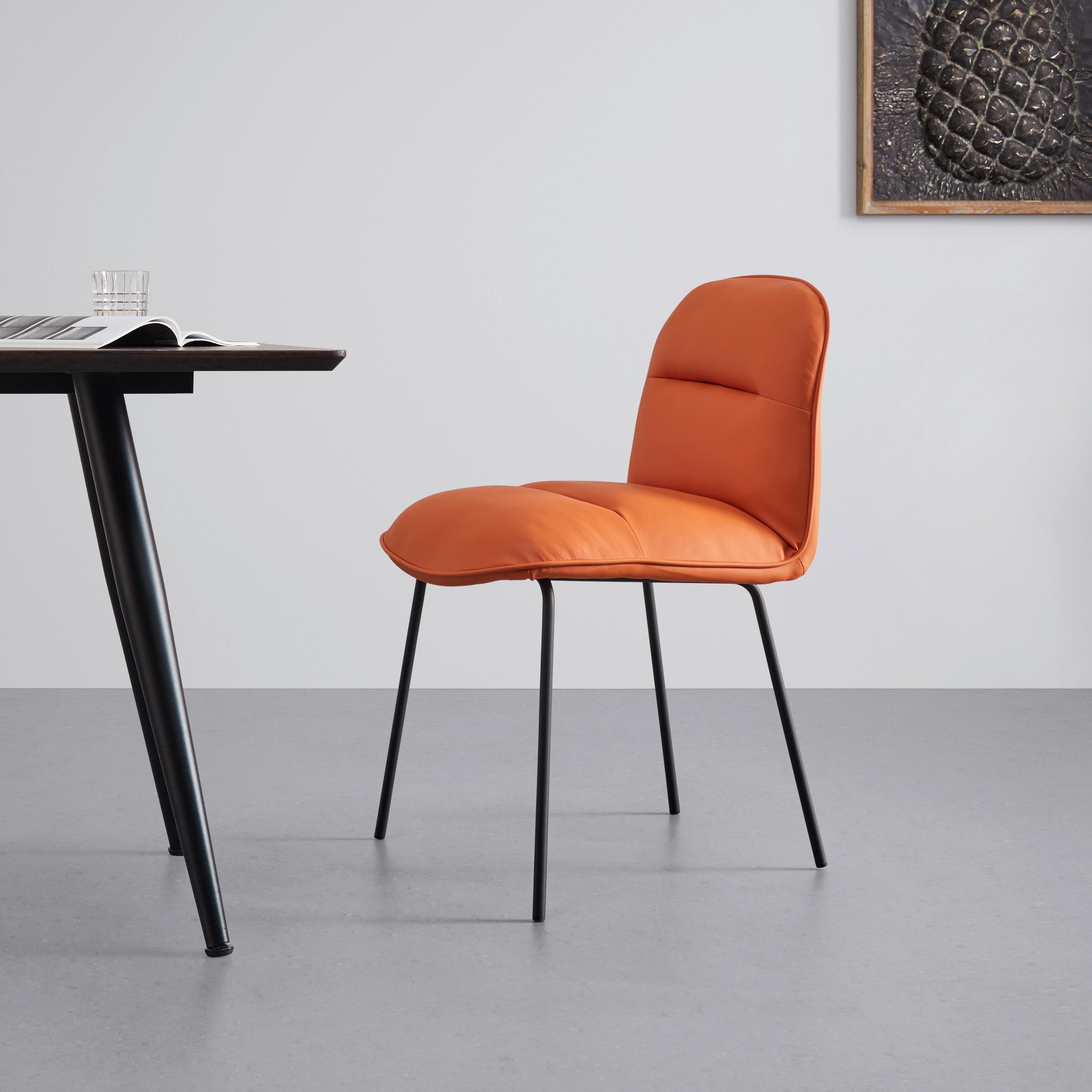 Stolička Ellis oranžová - oranžová/čierna, Modern, kov/drevo (43/80/50cm) - P & B