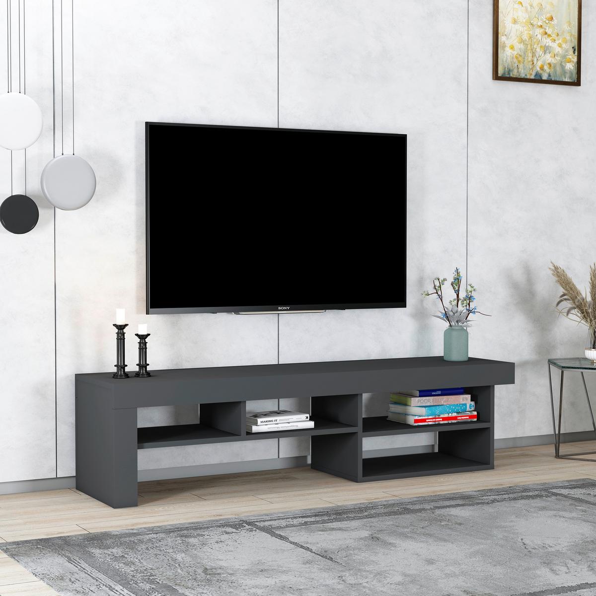 Tv-lowboard Hestia B: 160 Cm Anthrazit - Anthrazit, Design, Holzwerkstoff (160/40/38cm) - MID.YOU