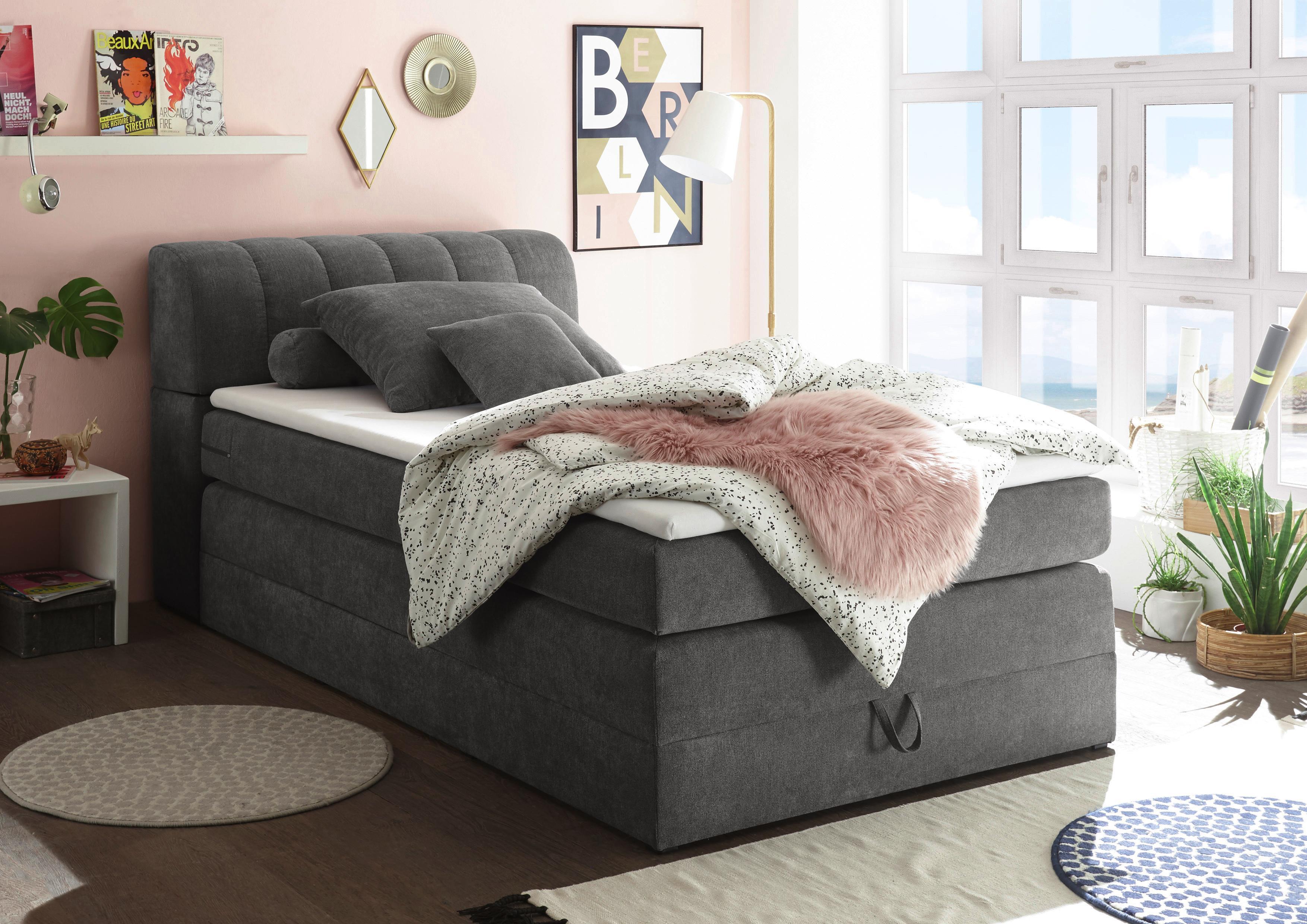 Boxspringbett Bilbao1 Grau 120x200