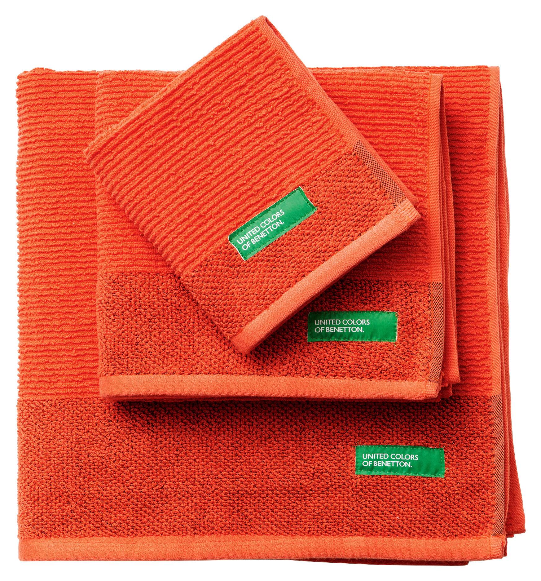 Handtuch Set Rainbow 3-Tlg. Baumwolle Rot, 450 G/M2 - Rot, Basics, Textil - Benetton