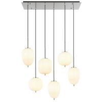 Függőlámpa 15345-6no Blacky I - opál/nikkelszínű, Basics, Üveg/fém (80/34/120cm) - Globo